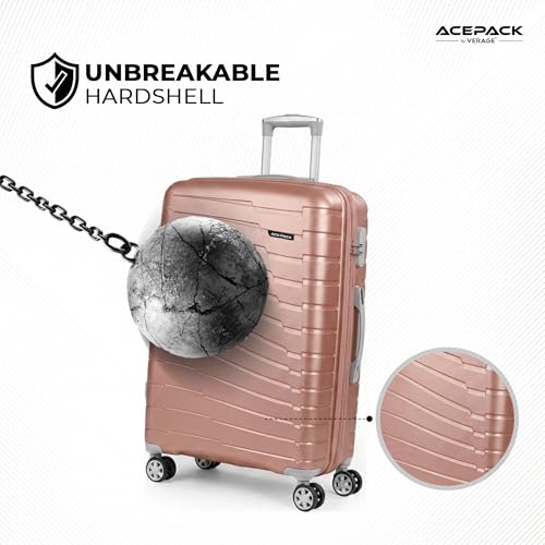Image of ACEPACK by Verage - STARLINK Unbreakable Hard Side Polypropylene Luggage Large Check in 103L | Lightweight Suitcase Set with 360 Silent Spinner Wheels, Number Lock,Telescopic Handle & 3 Year Warranty