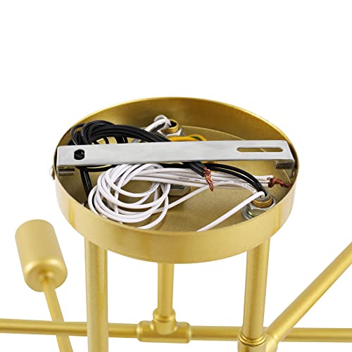 Ridgeyard Modern Sputnik Chandelier 6-Light Semi Flush Mount Ceiling Light Fixture Gold Mid Century Lighting Fixture For Dining Room Living Room Kitchen Bedroom Foyers #TOP7