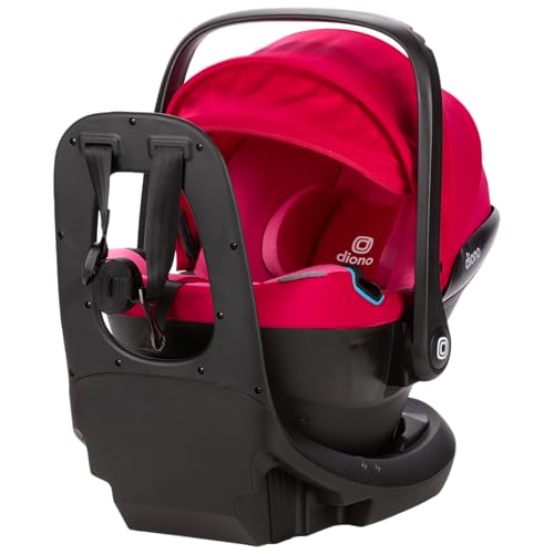 Diono LiteClik30 XT SafePlus Infant Car Seat and Base, Rear-Facing for Infants 4-30lbs, SafePlus Engineering, with Infant Insert, UPF 50+ Sunshade (Pink Cotton Candy)