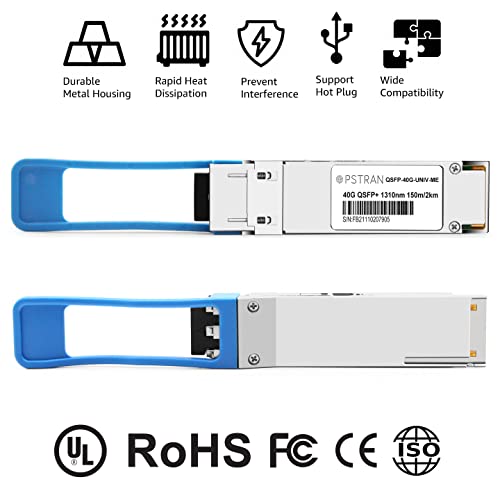 Image of 40GBASE-UNIV QSFP+ Optical Transceiver Module Compatible with Mellanox QSFP-LX4-40G 40GBASE-QSFP-LX4 40G LX4 Duplex LC SMF /MMF 1310nm 2km /150m DDM
