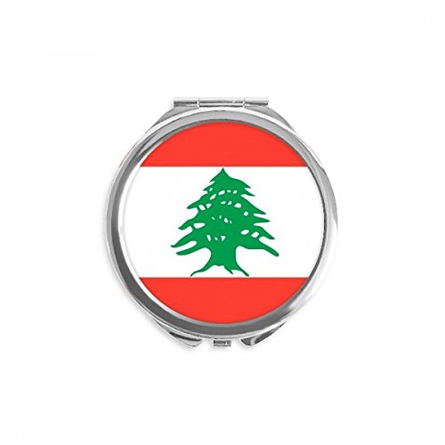 Miroir rond maquillage de poche drapeau liban format compact de voyage pour sac