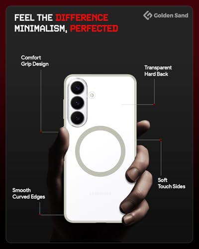 Image of Golden Sand Aura MagSnap Series Transparent Back Cover for Samsung Galaxy S26 5G | Ultra-Clear Glass Feel | Military Grade Protective Case, Camera Protection, (Ivory)