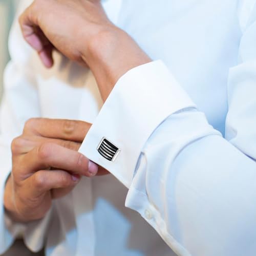 Image of Cufflinks for Men Classic Wedding Business Shirt Cuff Links Set Gifts with Box