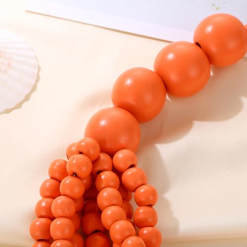 Kiszu KIS-N004-CHOKER NECKLACE ORANGLE 7 Layered Wood Beads Strand Statement Choker Necklace For Women, Africa Large And Small Round Chunky Necklace, Ethnic Colorful Bead Layered Bib Collar Necklace Hip Hop Jewelry thumb #3