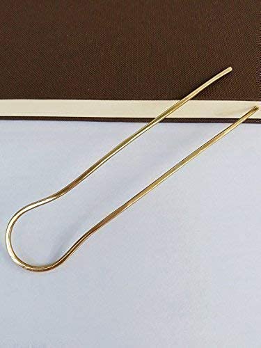 Miniatura 7 de Horquilla de pelo de metal en forma de U boho, soporte para moño, latón martillado y pulido, peine de pelo de 5 pulgadas de largo y 1 pulgada
