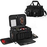 WELIDAY Tactical Gun Range Bag for 4 Handguns, Extra Large Pistol Shooting Range Bag with 6 Magazine Slots and Multi-Pockets (Black)