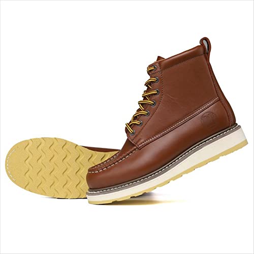 Men's 6" Soft Toe Leather Suretrack Slip/Oil Resistant Work Boots, Brown, 849942