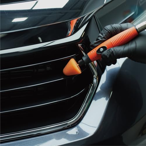 Image of SPTA Orange Cone Heavy Cut Pad with 1 /8 inch Shank, 5Pcs Orange Flexible Shaft Cone Polishing Pad Set,Mini Car Detailing Pads for Small Area for Flexible Shaft & Drill Attachment -PT189-5