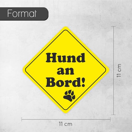 iSecur Auto-Aufkleber Hund an Bord I 11 cm hoch I Hundeaufkleber I Sticker für Hunde-Besitzer I wetterfest I kfz319