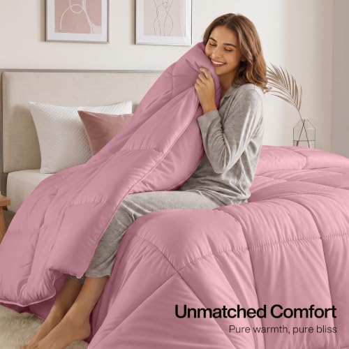 Image of Utopia Bedding Duvet Insert, Comforter King Size 90 x 102 Inches, Pink