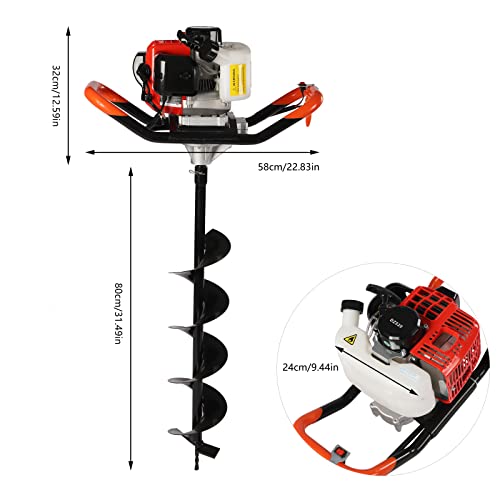 Nolantisi 52Cc Digger, 2.3Hp Gas Powered Post Hole Digger Ground Fence 2-Stroke Single Cylinder Gasoline Engine #TOP5