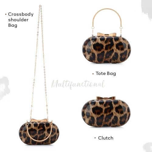 Bolso pequeño de noche con estampado de leopardo para mujer miniatura 4