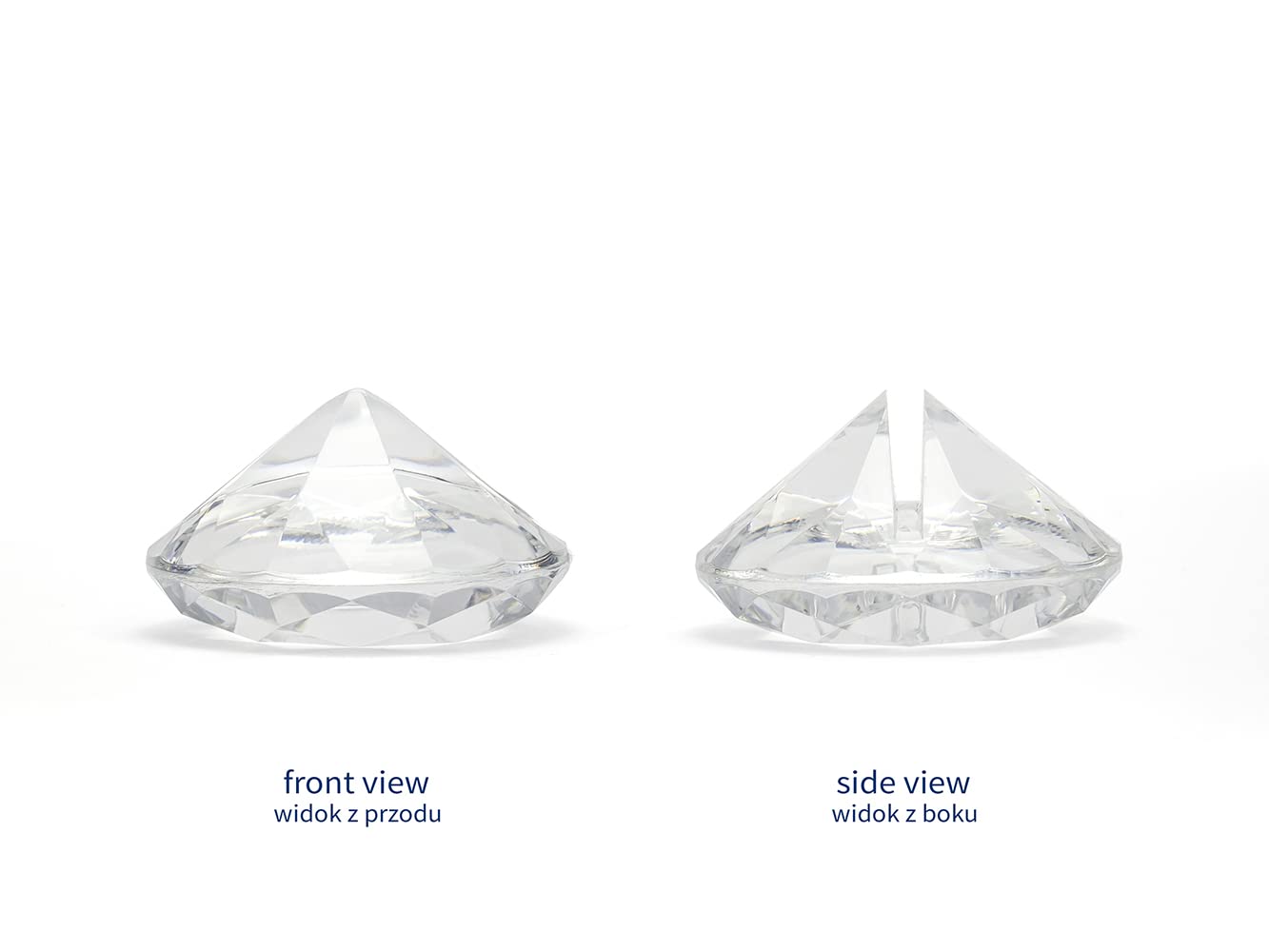 Party Deco Pack 10 Clear Diamante Place Cards, Approx. 4 cm