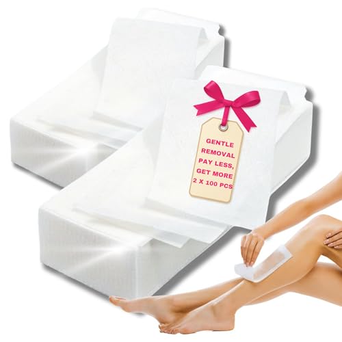 LALILL Bandas de Cera 200 Unidades - Tiras Depilatorias en Tejido No Tejido para Cera Caliente y Azúcar - Cuerpo, Piernas, Axilas, Cara, Zona Íntima - Depilación Profesional en Casa