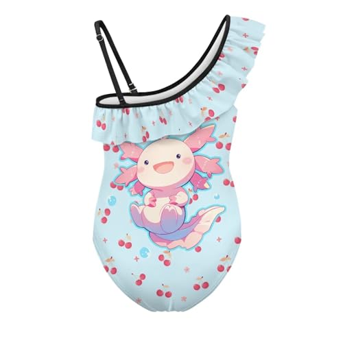 Image of Girls Swimsuit One Piece Ruffle Swimsuit Non-Slip Straps UPF 50+ for Girls Size 3-14 Years