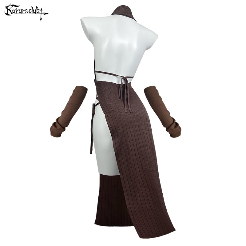 KORURACLUB Love Cheongsam costume White/Black premium sweater cosplay lingerie Love Cheongsam succubus lingerie: Brown L/2XL