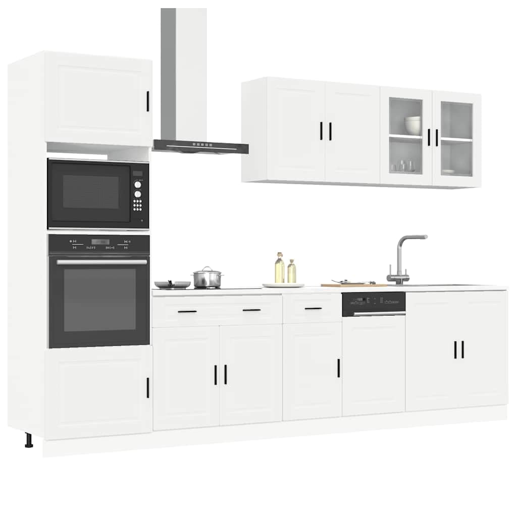 Set di mobili da cucina Porto, 7 pezzi, bianco, in legno