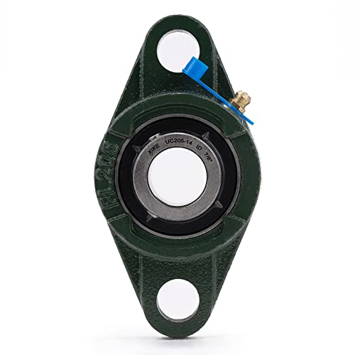 Image of XIKE 2 Pcs UCFL205-14 Bore 7 /8 inch Pillow Block Flange Mounted Ball Bearings. | Solid Cast Iron Base and Self Aligning Chrome Steel Sealed Bearings