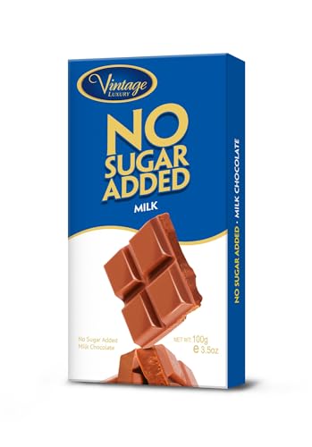 Image of Vintage Luxury No Sugar Added Milk Chocolate, 3.53 oz ℮ 100 g | Sweetened with Maltitol • Smooth & Velvety Luxury Chocolate for Gifting, Desserts & Snacking
