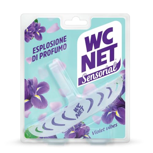 Wc Net - Tavoletta Sensorial Violet Vibes, Detergente Igienizzante Solido per WC, Esplosione di Profumo Iris e Patchouli, Azione Anticalcare e Pulito