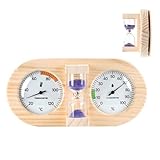 Misuratore di temperatura per sauna, monitor della temperatura con conto alla rovescia di 15 minuti, monitor della sauna con in legno e montaggio a parete, per interni casa garage posto T