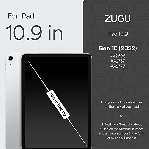 Zugu Case For Ipad 10.9 Inch 10Th Gen (2022) Slim Protective Case - Apple Pencil Charging - Magnetic Stand & Sleep/Wake Cover (Model #S A2696, A2757, A2777) #TOP1