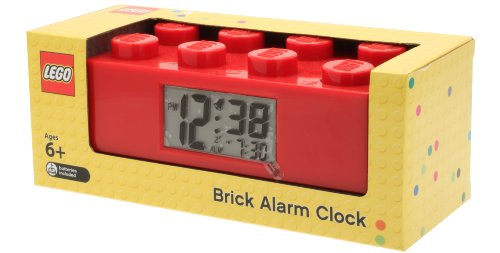 Lego 9002168 Red Brick Kids Light Up Alarm Clock | Red | Plastic | 9.5 Inches Tall | Lcd Display | Boy Girl | Official #TOP6
