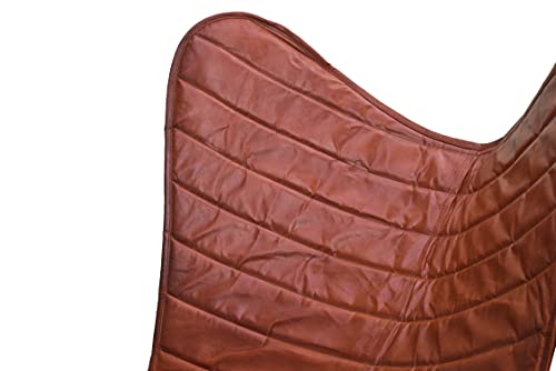 Sillón Plegable Cuero Marrón Claro miniatura 4