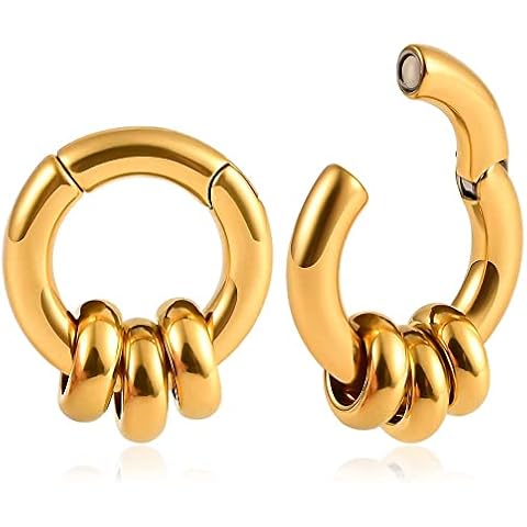 Vankula Pesos Dilataciones Oreja dilatació tapones túnel Aro con Anillos acero inoxidable Expansores Estiramiento Piercing 6mm Cover