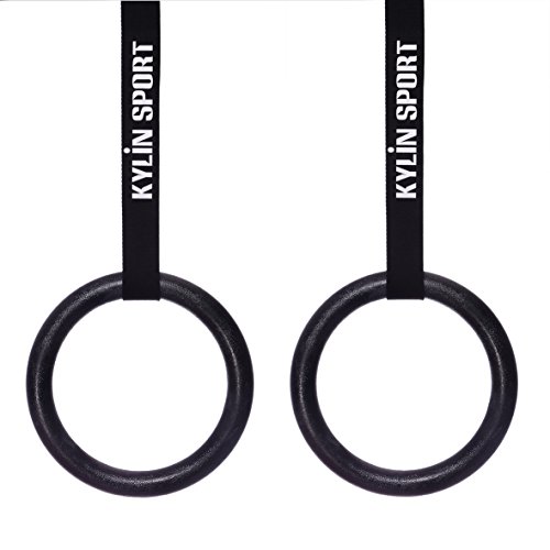 Anneaux gymnastique en bois olympique de bouleau avec bandes nylon 4m