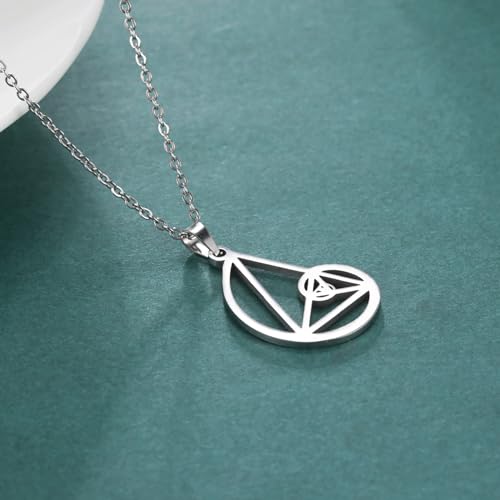 EUEAVAN Collier spirale Fibonacci Collier Ratio d'Or Pendentif Ratio d'Or Chiffres Fibonacci Bijoux Géométrie Sacrée Mathématiques Enseignant Cadeaux Architecte Femmes Hommes (fibonacci argent) – vue 2
