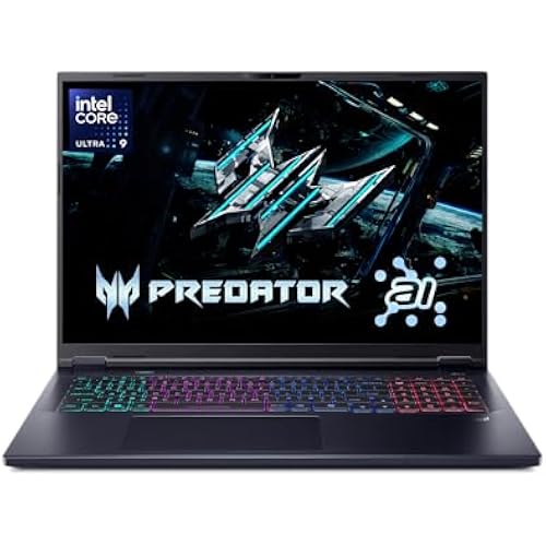 Acer Predator Helios Neo 18 AI Gaming Laptop | Intel Core Ultra 9 Processor 275HX | NVIDIA GeForce RTX 5070 Ti | 18" WQXGA 240Hz G-SYNC | 32GB DDR5 | 2TB Gen 4 SSD | Killer Wi-Fi 6E | PHN18-72-9474
