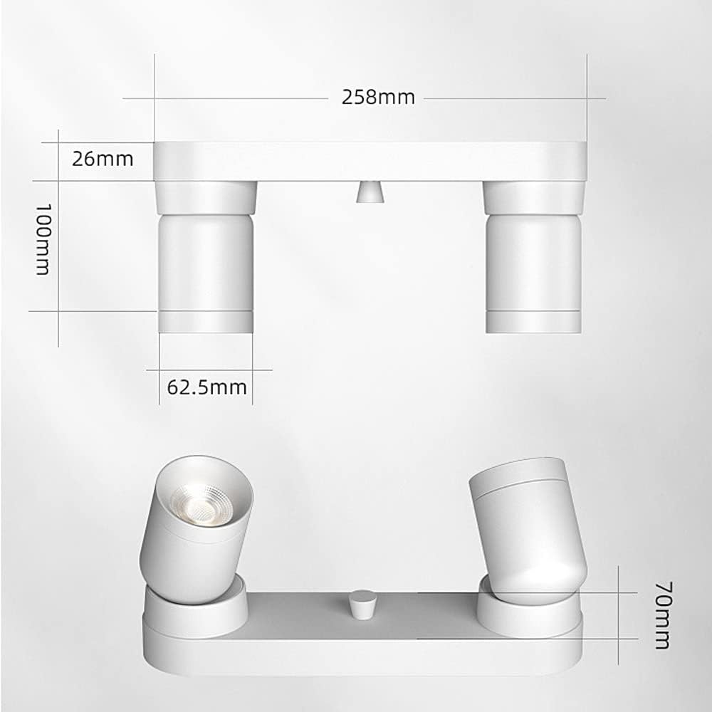LED White Ceiling Spotlight COB Adjustable Surface Mount Spot Light Fixture, Directional Ceiling Lamp Fixed Track Lighting Kit, Gallery Picture Lights & Accent Spotlights