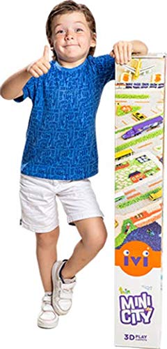 Ivi 3D Play Carpets Mini City 59" L X 39" W Educational Toddler Car Mat Rug For Bedroom, Kids Den, Or Playroom #TOP7