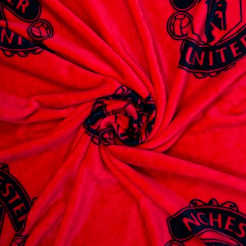 Manchester United FC Character World Offizielle Fleecedecke, superweicher, Warmer Überwurf mit Sherpa-Rückseite, Fußballmannschafts-Design, perfekt für Zuhause, Schlafzimmer, Übernachtungen und