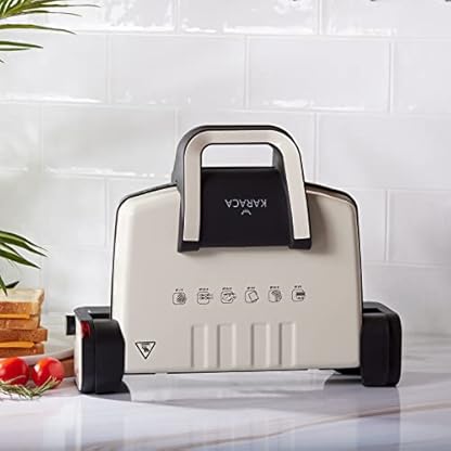 Karaca Future Sandwichmaker Creme Sandwich- & Paninitoaster, 1800 W, Kontaktgrill mit rutschfesten Füßen, Toastplatte… – Bild 5
