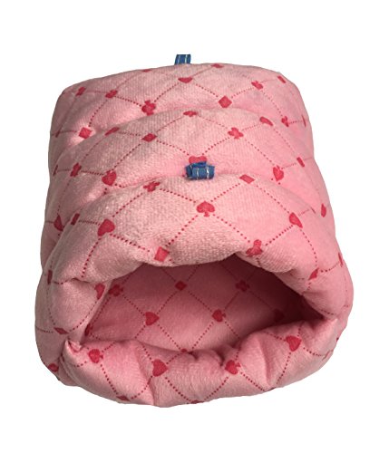 Wowowmeow Small Animals Warm Hanging Cage Cave Bed For Hamsters, Guinea-Pigs, Rats And Chinchillas (M, Poker-Pink) #TOP1