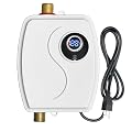 ECOTINYMACH 110V Tankless Water Heater Electric, 3000W Compact Water Heater, Heating Water On Demand Conveniently Convertible Between Fahrenheit and Celsius