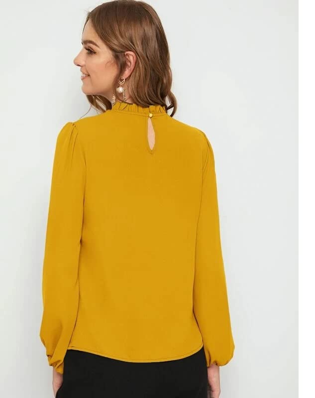 Image of FNOCKS Women's Plain Round Neck Long Sleeve Slip On Cotton Top