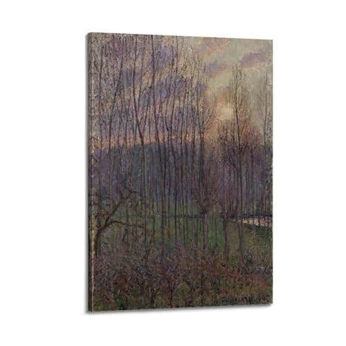 Toile Camille Pissarro Poplars Sunset at Eragny pour illuminer votre salon chaleureux