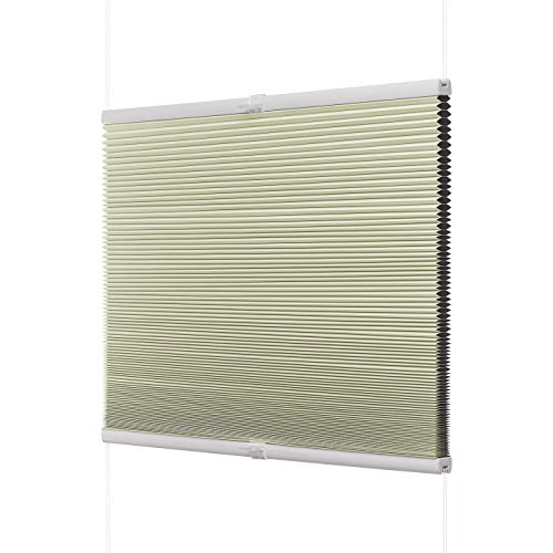 Ventanara® Waben Plissee ohne Bohren Beige verdunkelnd Klemmfix Plisseerollo Thermo Faltrollo verspannt inklusive Premium Klemmträger 90 x 130 cm