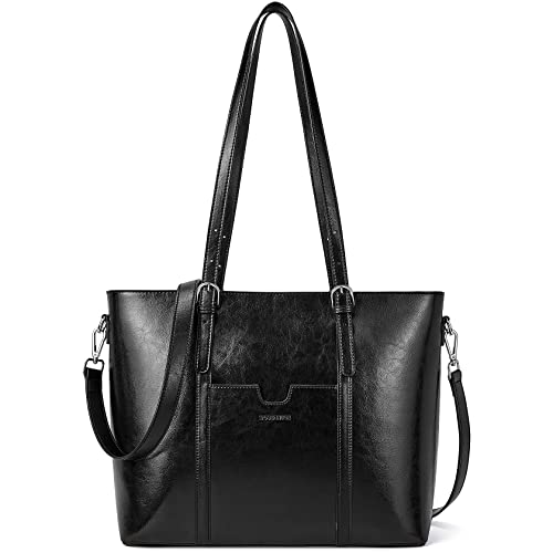 BOSTANTEN Women Leather Laptop Tote Office Shoulder Handbag Vintage Briefcase 15.6 inch Computer Work Purse -  BL1184392K-00