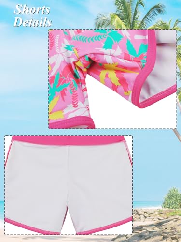 Image of BAOHULU Girls Rash Guard Swimsuit 2 Pieces Long Sleeve Bathing Suit UPF 50+ Quick Dry Beach Swimwear Size 3-14 Years