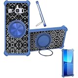 hülle Kompatibel für Sharp シンプルスマホ3 Hülle Phone Case Handyhülle Schutzhülle Cover [mit 9H Härte HD Schutzfolie] [360°-Ringhalterung, magnetisch] CX-19-LAN