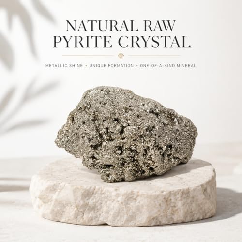 Image of Natural Raw Pyrite Crystal Stone for Wealth & Prosperity | Money Magnet Healing Crystal for Positive Energy, Success, Reiki, Feng Shui & Vastu Decor | Pyrite Stone for Home, Office & Meditation