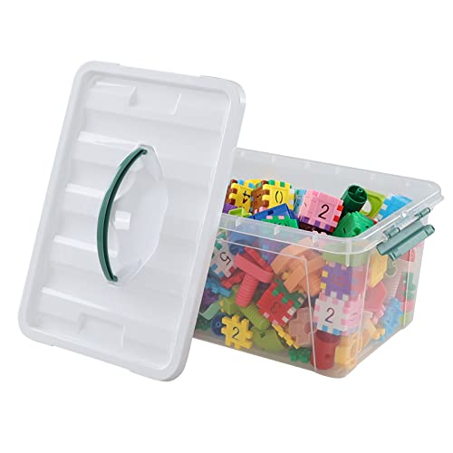 Pekky 12-Quart Plastic Storage Box With Lid & Handle - Clear Organizing Bin For Home & Office
