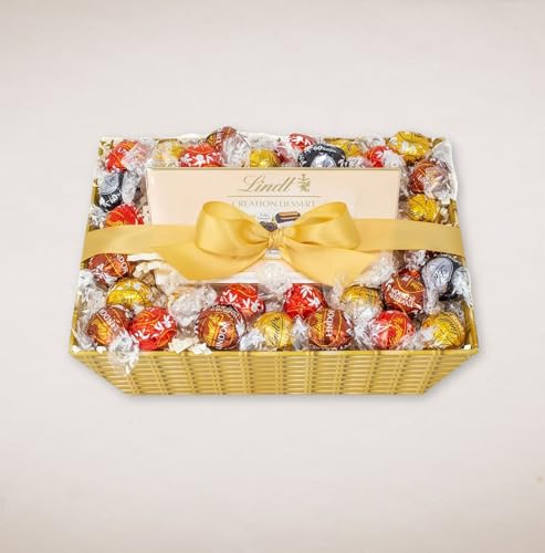 Lindt Chocolate Hamper - Luxury Gift Basket Including a Lindt Creation Desert Box and Assorted Individually Wrapped Truffles