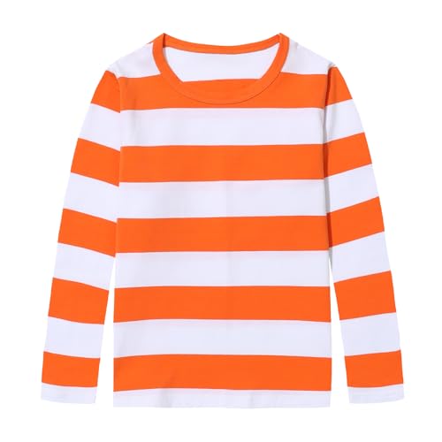 Image of Boys Rainbow Striped Shirt Cotton Long Sleeve T-Shirts