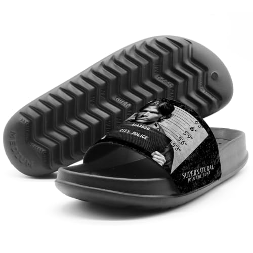 Popfunk Supernatural Dean and Sam Mugshots Unisex Adult Slides Adjustable Flip Flop Sandals Officially Licensed Hypd Slydr Switch™4