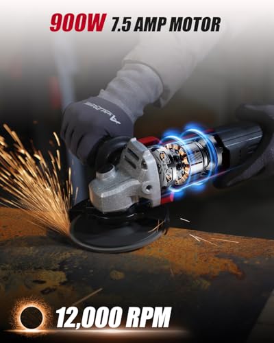AVID POWER Angle Grinder 7.5-Amp 4-1/2 inch Electric Grinder Power Tools with Grinding Wheels, Cutting Wheels, Flap Disc and Auxiliary Handle for